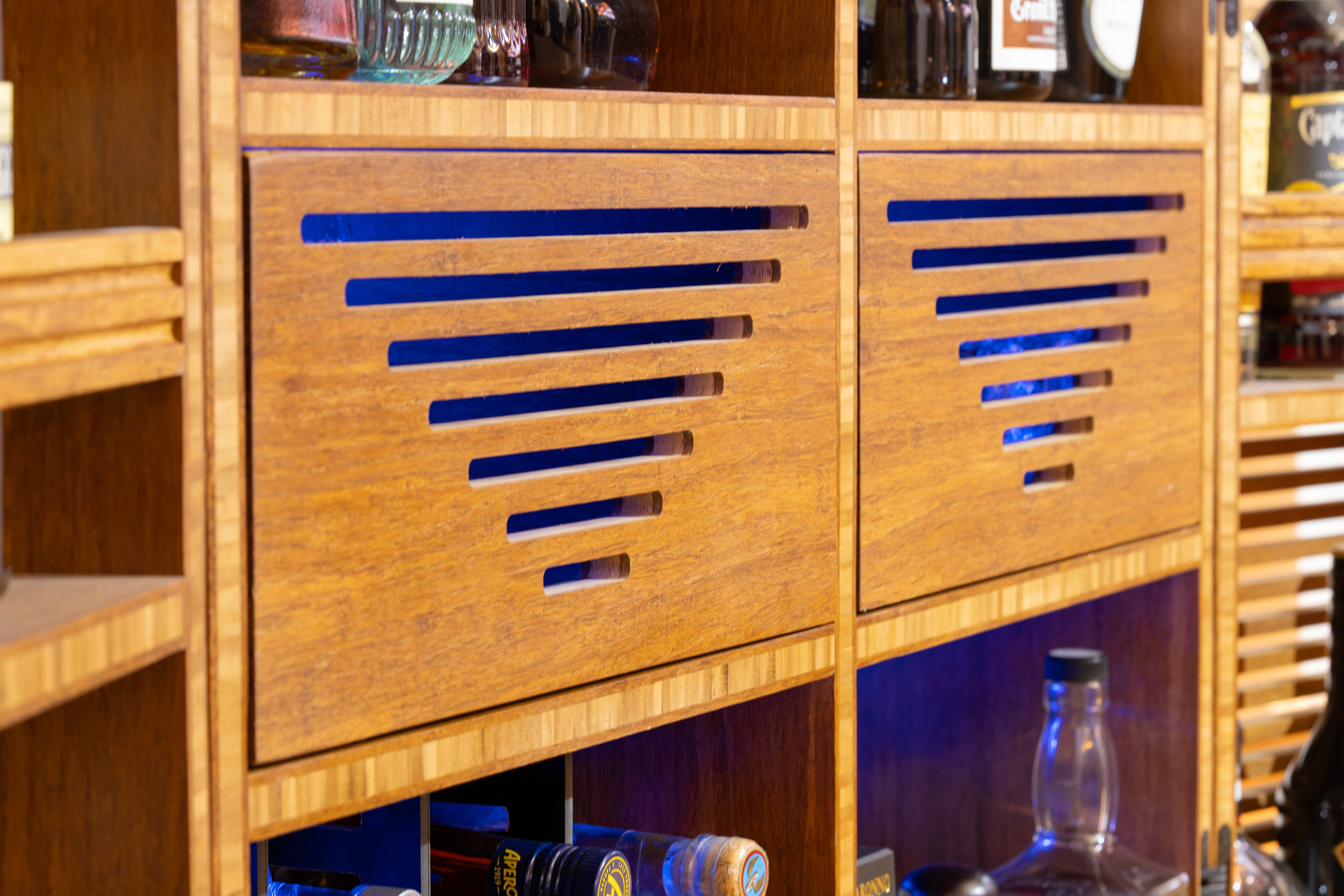 Barly drawer detail with blue LEDs